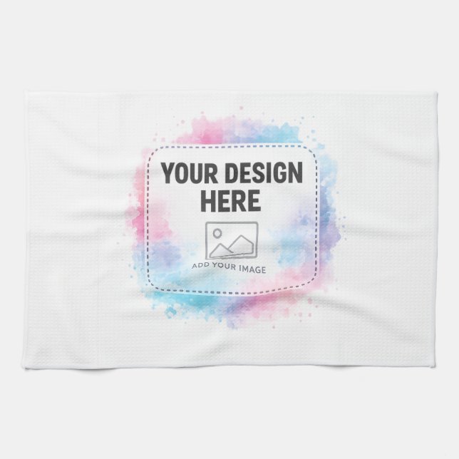 Editable Watercolor Design Template – Your Design Kökshandduk (Horisontell)