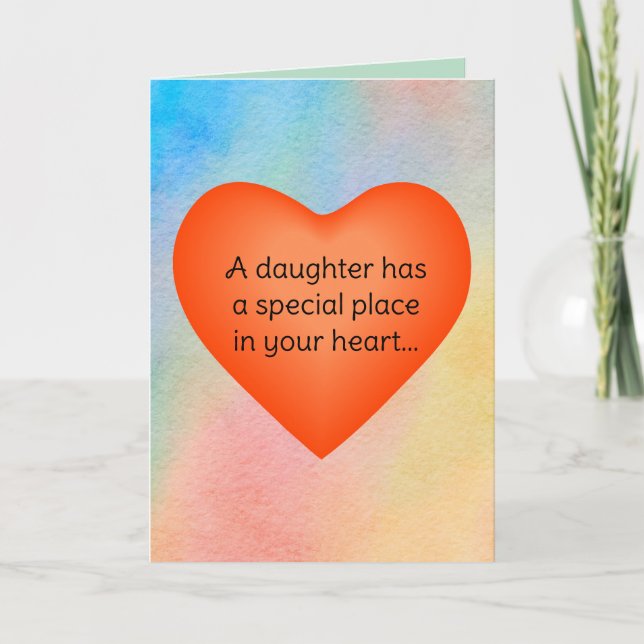 Editable Watercolor Heart Valentines day Kort (Framsida)