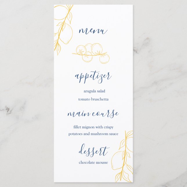 Editable Wedding Menu Meny (Framsida)