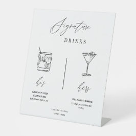Editable Wedding Signature Drinks Menu Table Sign