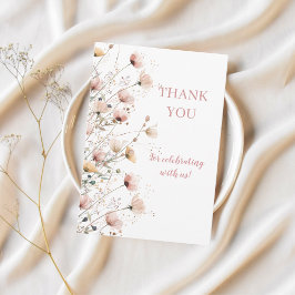 editable wildflowers floral thank you card tack kort