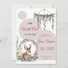Editable Woodland-Thated Watercolor Baby Shower Inbjudningar