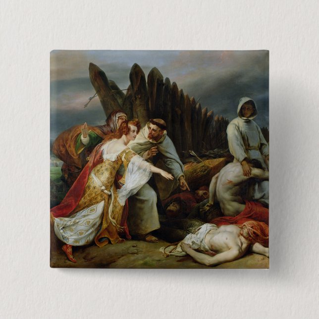 Edith som finner förkroppsliga av Harold, 1828 Knapp (Framsida)