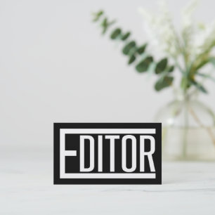 Editor Ord Black and White Visitkort