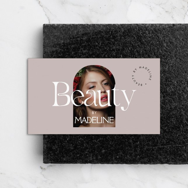 Editorial Chic Text Beauty  Mauve Visitkort (Skapare uppladdad)