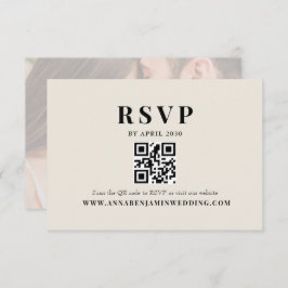 Editorial Ivory Photo QR Code Wedding OSA Kort