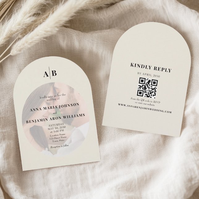 Editorial Ivory Photo Wedding Inbjudningar (Skapare uppladdad)