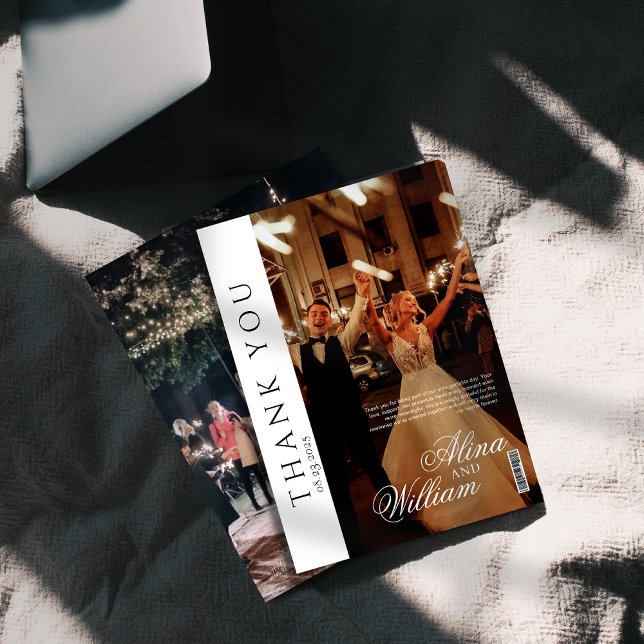 Editorial Magazine Cover Bröllop Tack Kort (Skapare uppladdad)