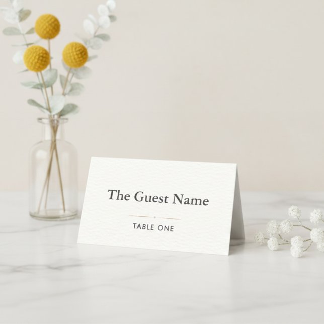 Editorial Minimalist Vinter Bröllop Vikt  Placeringskort (Editorial Minimalist Winter Wedding Serif Typography Place Cards
)