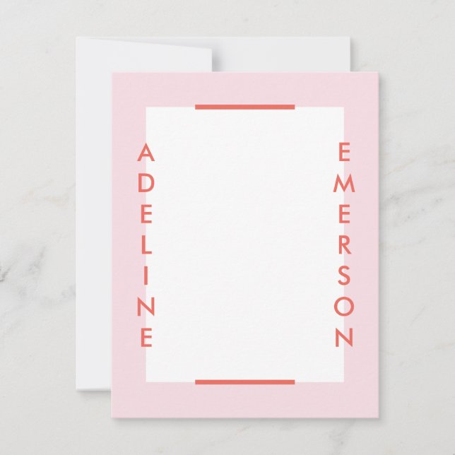 Editorial Modern Typography Stationery - Rosa (Framsida)