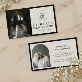 Editorial Photo Logo Black Business Card Visitkort