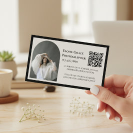 Editorial Photo Logo Black QR Code Business Card Visitkort