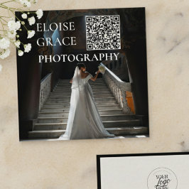 Editorial Photo Logo QR Code Square Business Card Fyrkantigt Visitkort