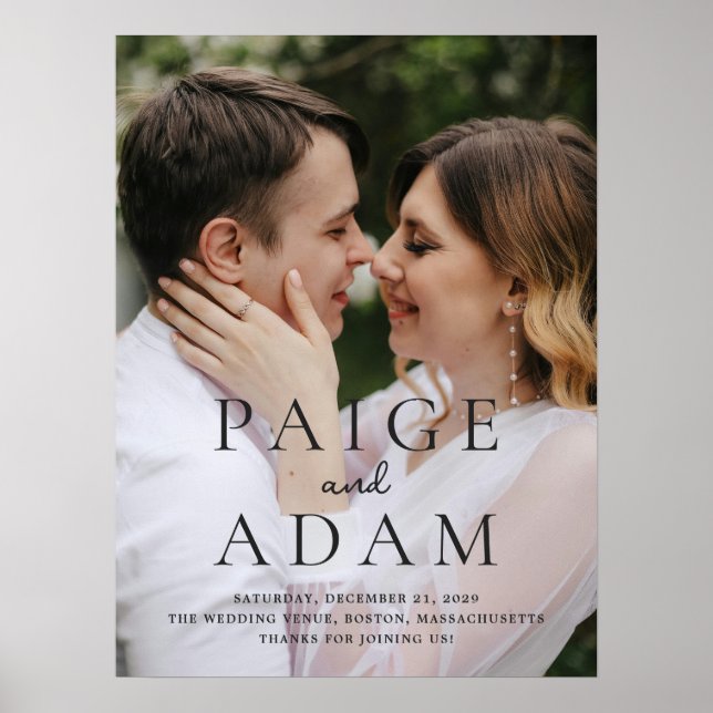Editorial Photo Modern Wedding Welcome Sign Poster (Framsidan)