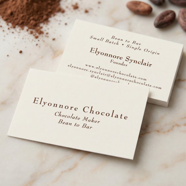 Editorial Serif Bean to Bar Chocolate Maker  Visitkort (Skapare uppladdad)