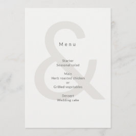Editorial Typography Wedding Meny