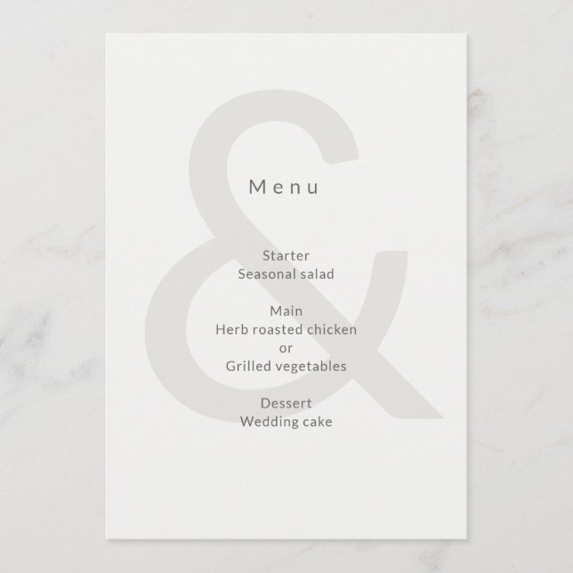 Editorial Typography Wedding Meny (Framsida)