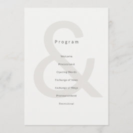 Editorial Typography Wedding Program