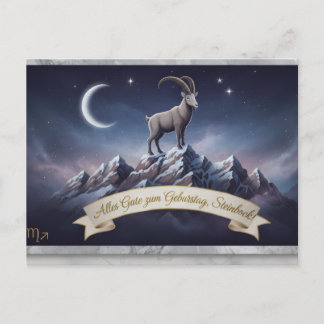 Edle Sternzeichen-Postkarte Steinbock – Alles Gute Vykort