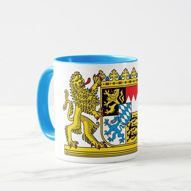 edle Tasse mit bayerischem Staatswappen Mugg (Framsida vänster)