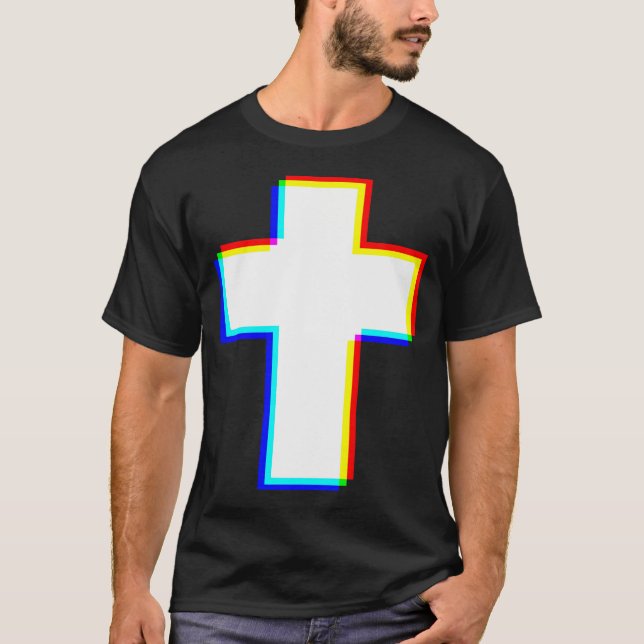 Edm Cross Glitch Kristna T Shirt (Framsida)