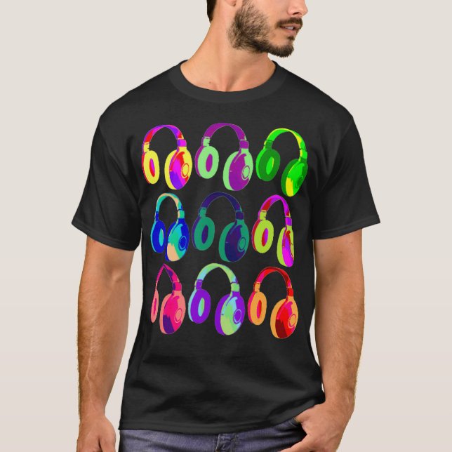 EDM DJ-hörlurens Dance Rave Muic Fetival T Shirt (Framsida)