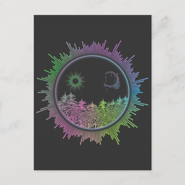 EDM Equalizer Techno Rave Elektrisk Musik Festival Vykort (Framsida)