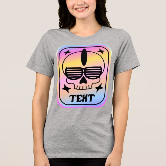 EDM-festskalle-märke med anpassad text  T Shirt (Framsida)