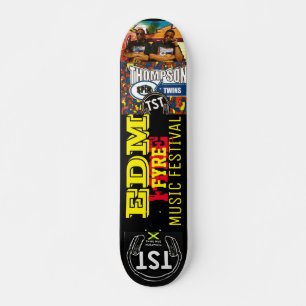 EDM FYRE MUSIC Skateboard, 7¾ tum Deck Mini Skateboard Bräda 18,5 Cm