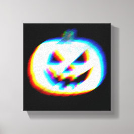 EDM Glitchy White Pumpkin Canvastryck