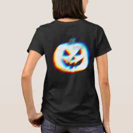 EDM Glitchy White Pumpkin Front & Back T Shirt