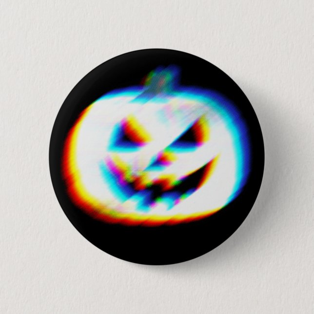 EDM Glitchy White Pumpkin Knapp (Framsida)