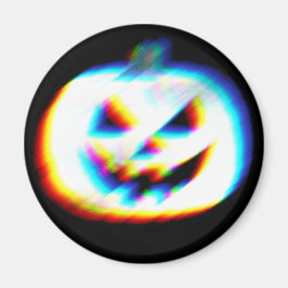 EDM Glitchy White Pumpkin Magnet
