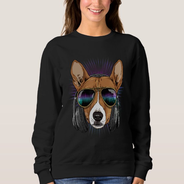 EDM House Music DJ African Basenji Music  Music Ar T Shirt (Framsida)