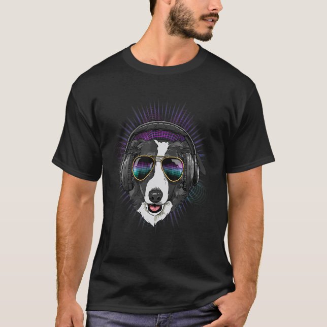 EDM House Music DJ Border Collie Music  Music Arti T Shirt (Framsida)