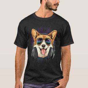 EDM House Music DJ Corgi Hund  Musik  Musik Artist T Shirt