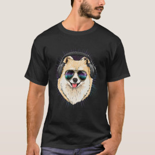 EDM House Music DJ Pommern Hund Music Art T Shirt
