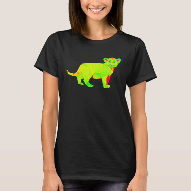 EDM Lion Techno Trance Lion Cub Rave T Shirt (Framsida)