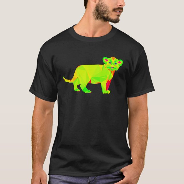 EDM Lion Techno Trance Lion Cub Rave T Shirt (Framsida)