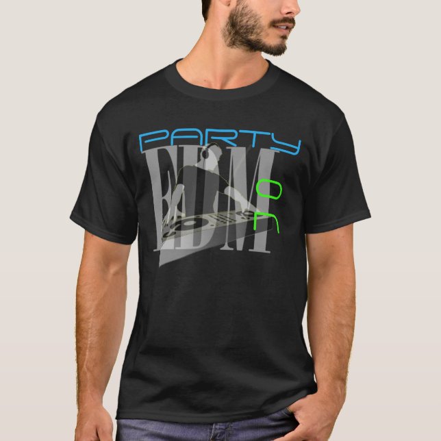 EDM NEON FÄRGER PARTY PÅ T-SHIRT (Framsida)