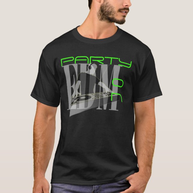 EDM NEONGRÖN FEST PÅGÅR TEE (Framsida)