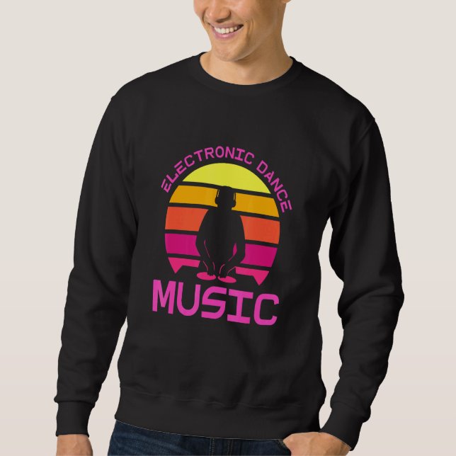 Edm Rave Dj Electronic Dance Music Lång Ärmad Tröja (Framsida)