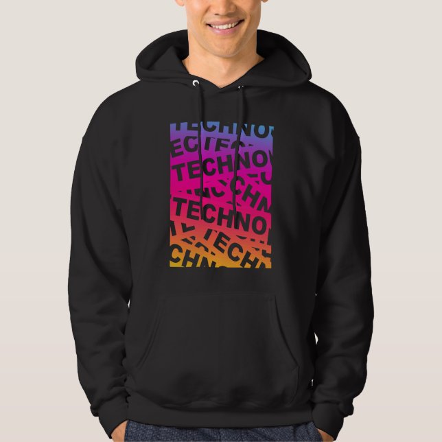 EDM Techno Music Festival Rave Party Trance Raver  Hoodie (Framsida)