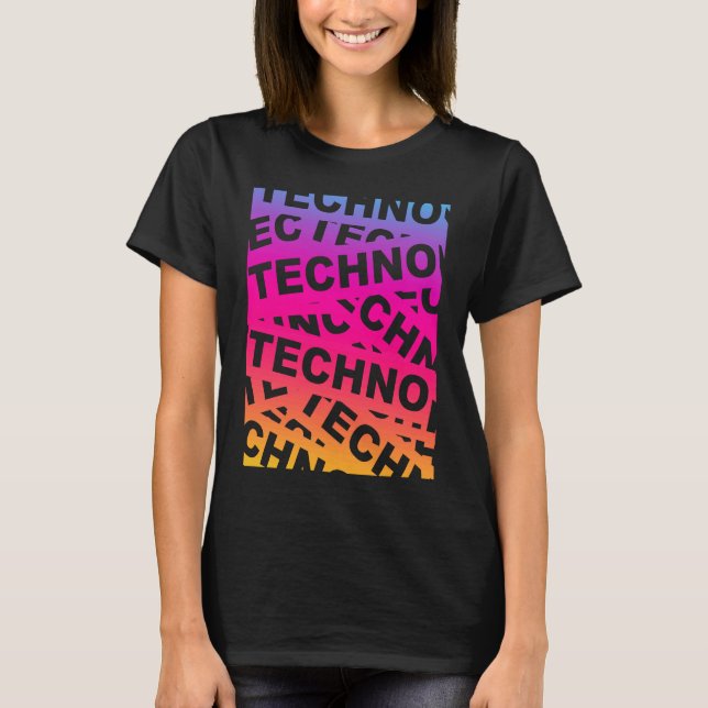 EDM Techno Music Festival Rave Party Trance Raver  T Shirt (Framsida)