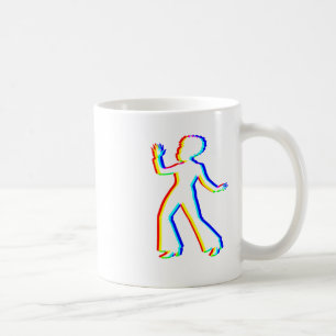 Edm Trefärg - 70 Kvinnlig Dansare - Glitch - Rave  Kaffemugg
