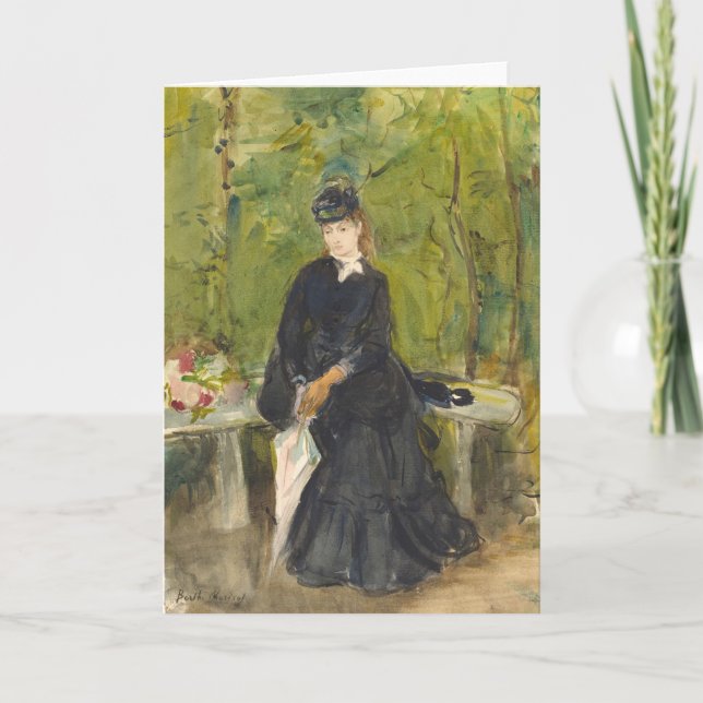 Edma som sitter i en park | Berthe Morisot Kort (Framsida)