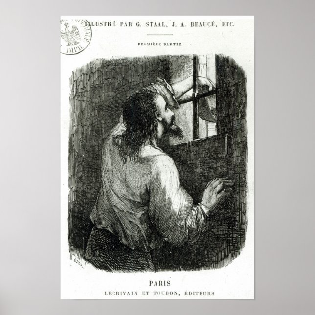 Edmond Dantes som sitter fängslad i Chateau d'If Poster (Framsidan)