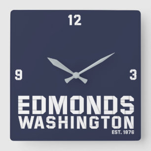 Edmonds Washington Fyrkantig Klocka