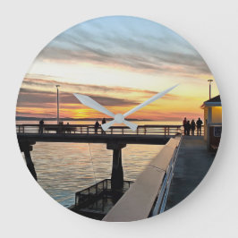 Edmonds Washington Pier vid Sunset Stor Klocka