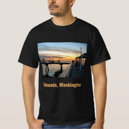 Edmonds Washington Pier vid Sunset T Shirt